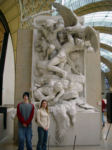 Gabe, Amanda and a Rodin Sculpture